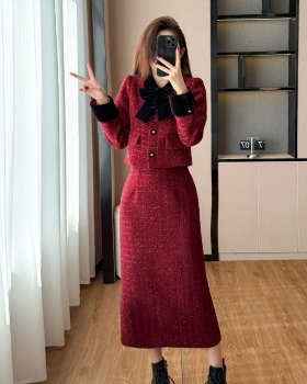 Autumn and winter slim skirt 2pcs set for women