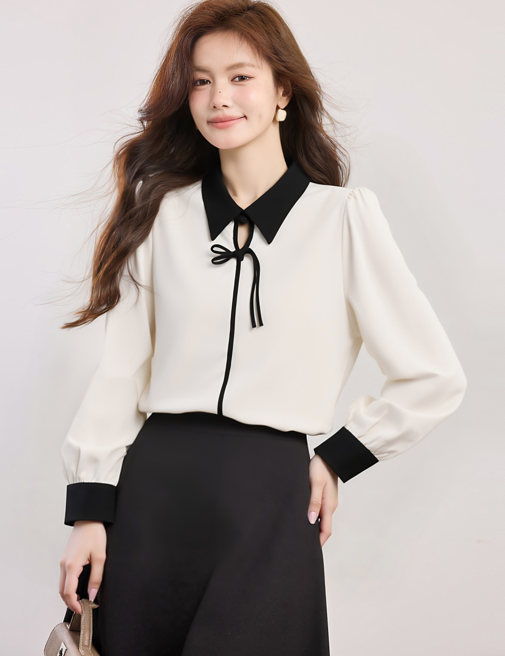 Satin autumn small shirt Chinese style retro shirt
