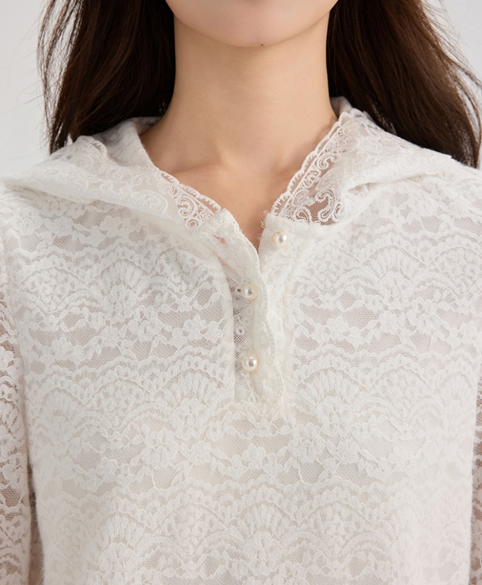 Lace loose tops temperament France style shirts