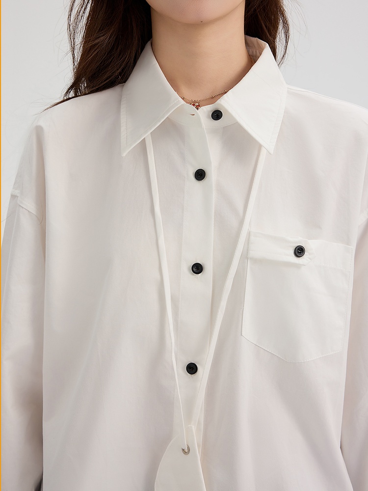 Korean style autumn shirt short niche tops