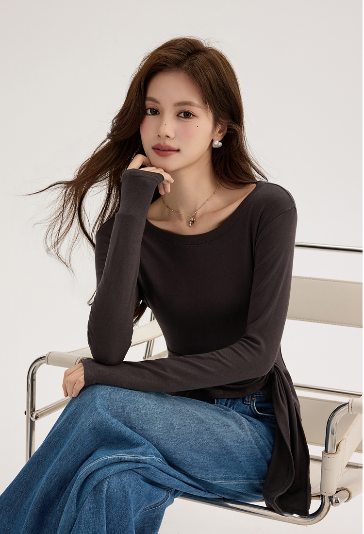 Long sleeve bandage T-shirt slim bottoming shirt