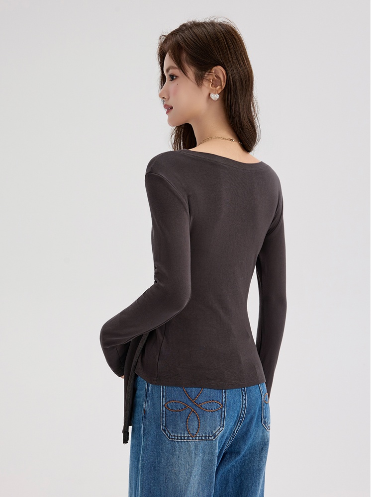 Long sleeve bandage T-shirt slim bottoming shirt
