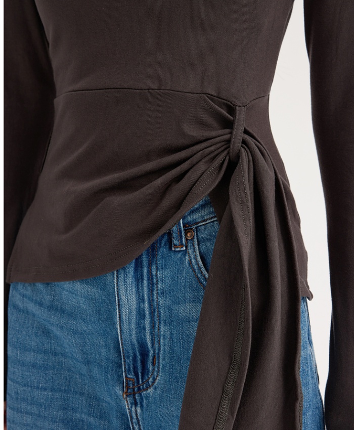 Long sleeve bandage T-shirt slim bottoming shirt