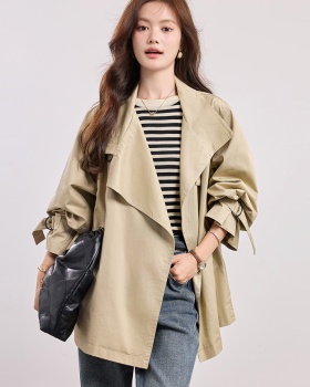 Autumn niche tops Korean style long windbreaker for women