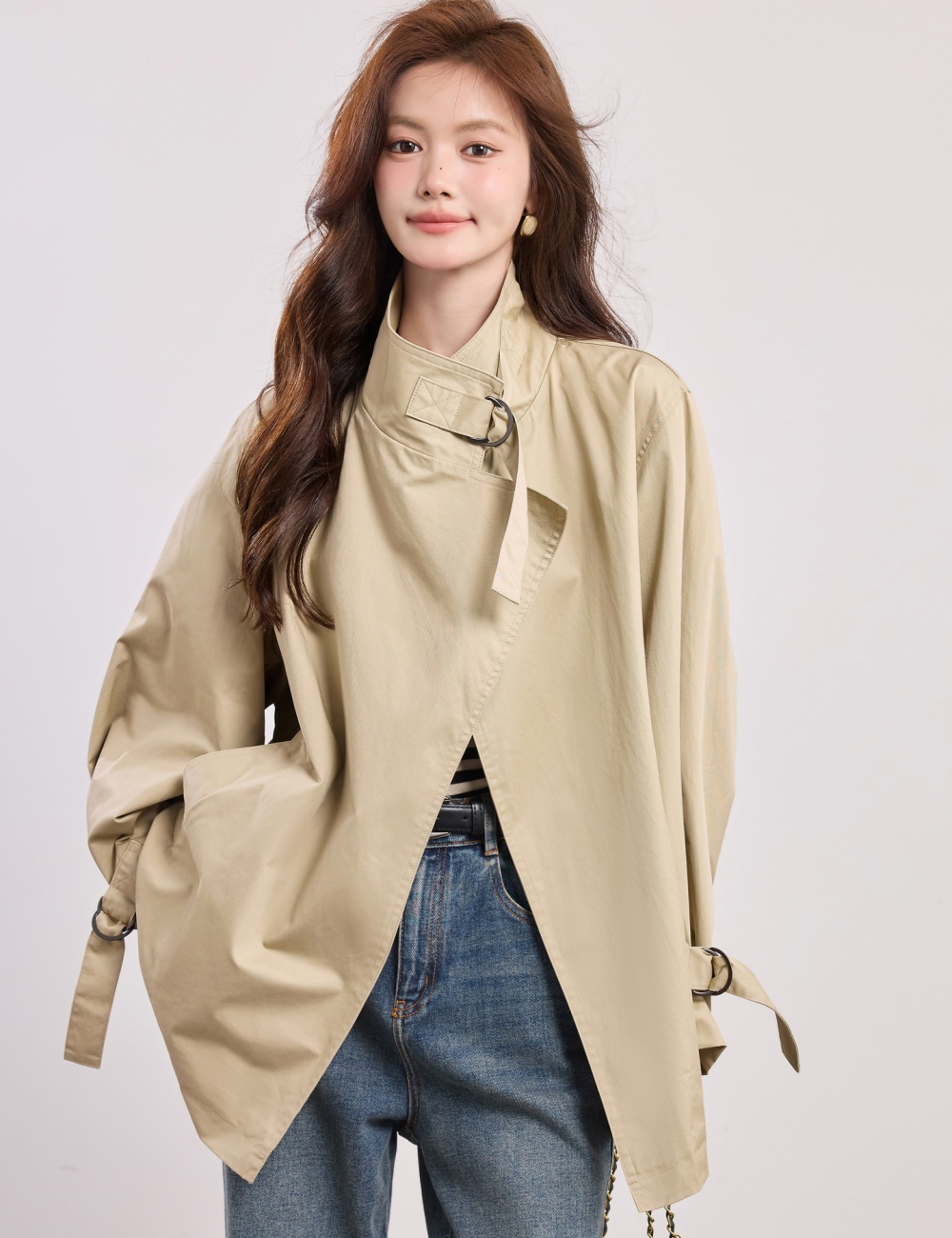 Autumn niche tops Korean style long windbreaker for women