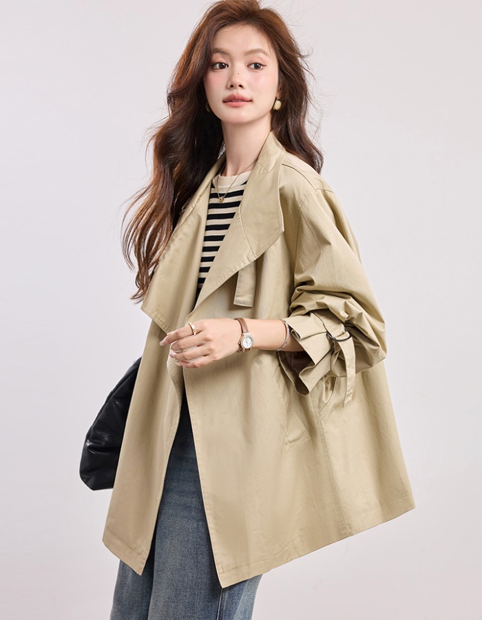 Autumn niche tops Korean style long windbreaker for women