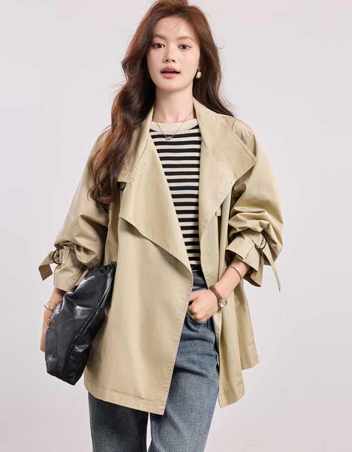 Autumn niche tops Korean style long windbreaker for women
