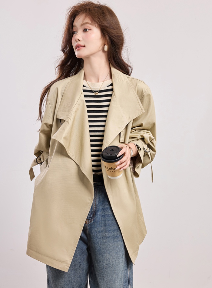 Autumn niche tops Korean style long windbreaker for women