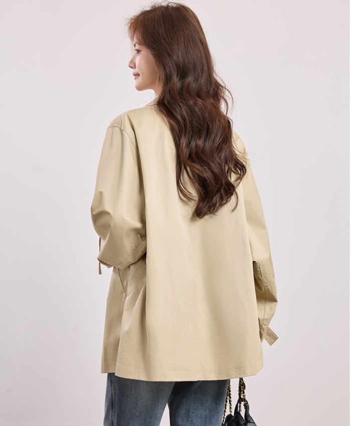 Autumn niche tops Korean style long windbreaker for women