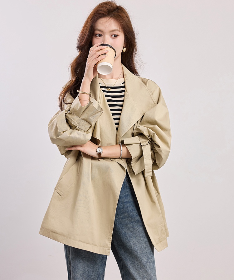 Autumn niche tops Korean style long windbreaker for women