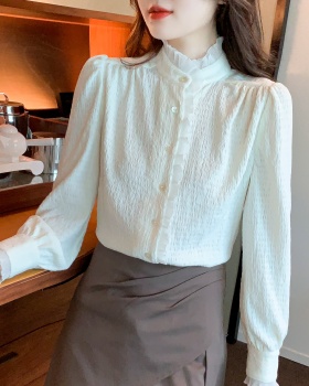 Cstand collar chiffon shirt shirt for women