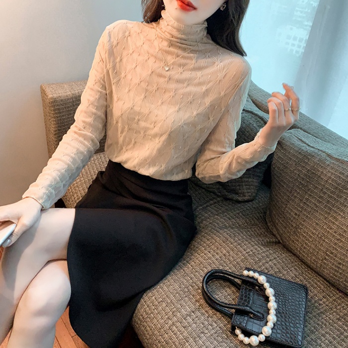 Chiffon bottoming shirt high collar small shirt
