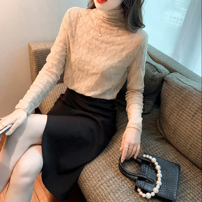 Chiffon bottoming shirt high collar small shirt