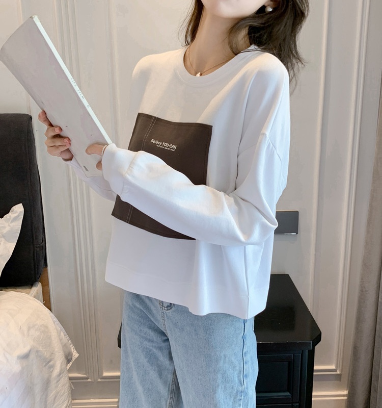 Loose thin hoodie autumn short tops for women