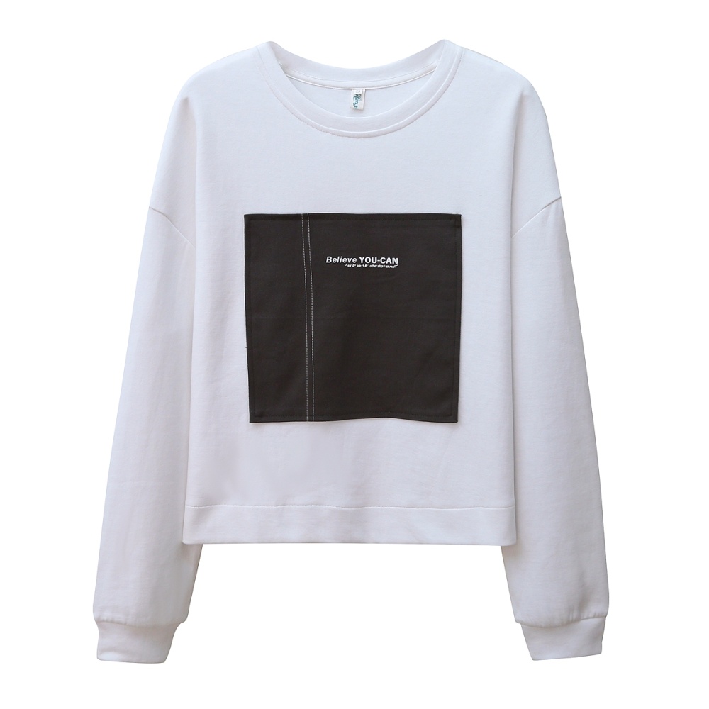 Loose thin hoodie autumn short tops for women
