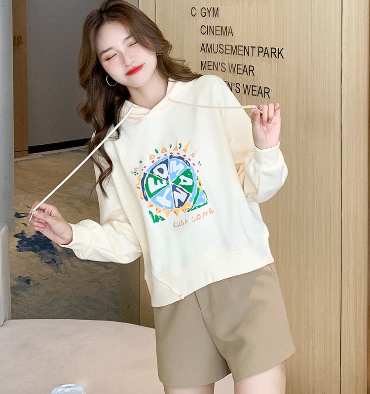 Autumn spring unique tops hooded thin hoodie for women
