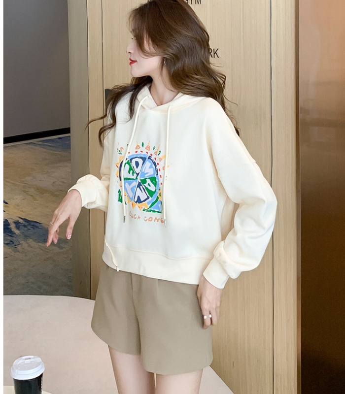 Autumn spring unique tops hooded thin hoodie for women