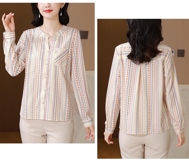 France style long sleeve tops elegant Casual shirt for women