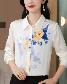 Long sleeve silk real silk shirt autumn fashion tops