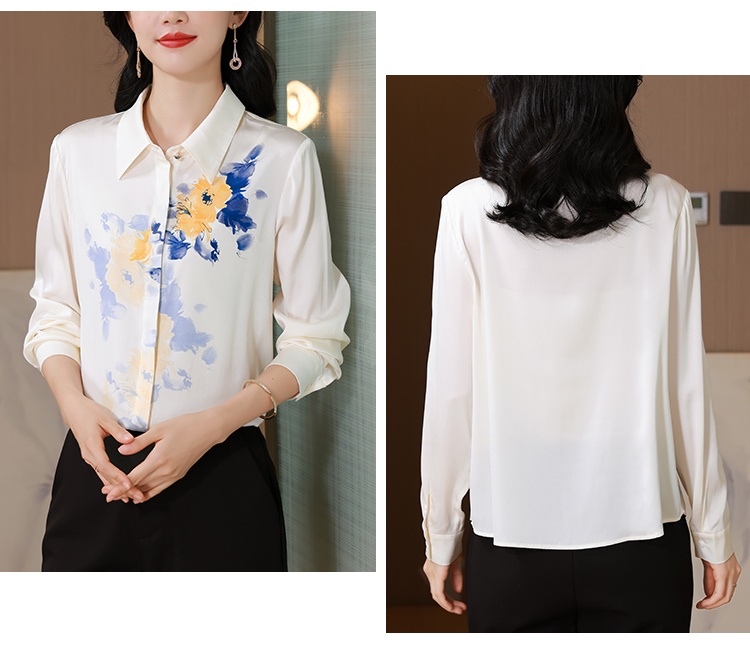 Long sleeve silk real silk shirt autumn fashion tops