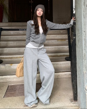 Stripe hoodie sweatpants 2pcs set for women