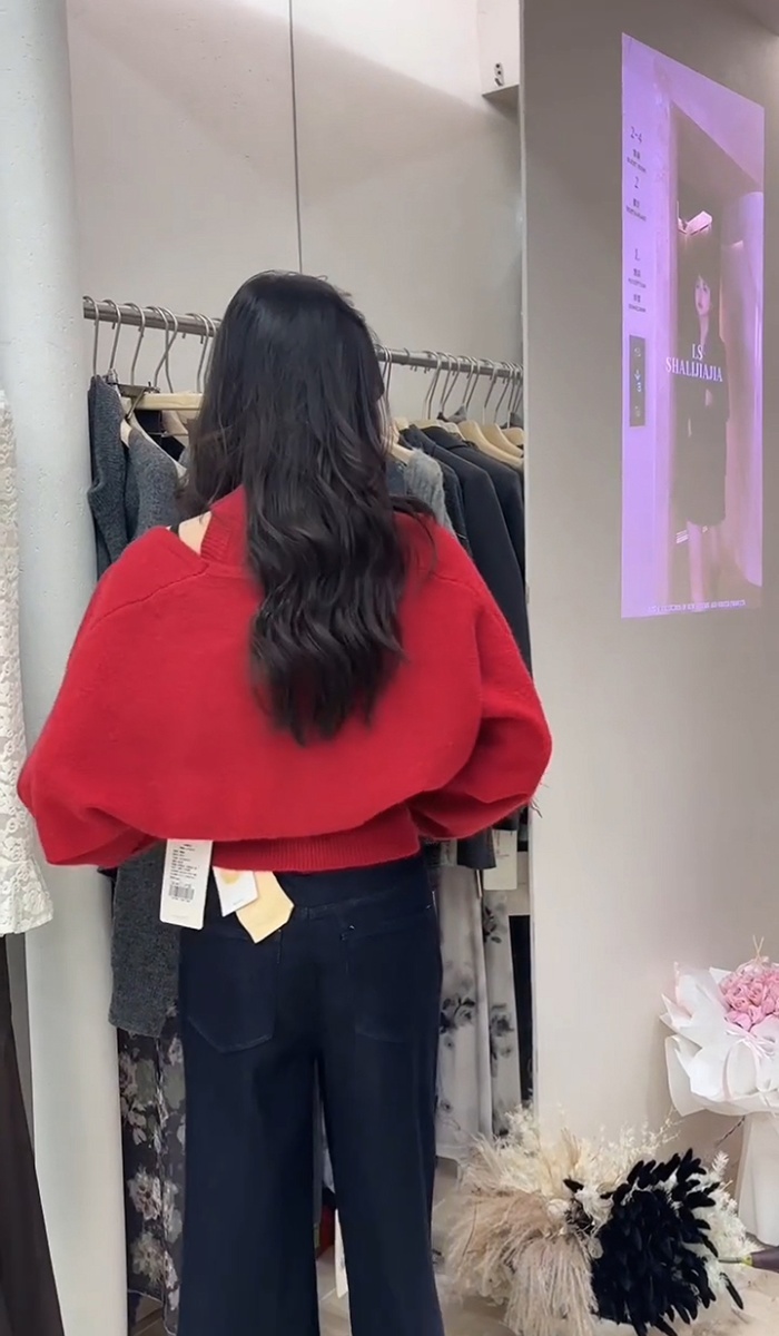 Red high quality cardigan halter vest 2pcs set