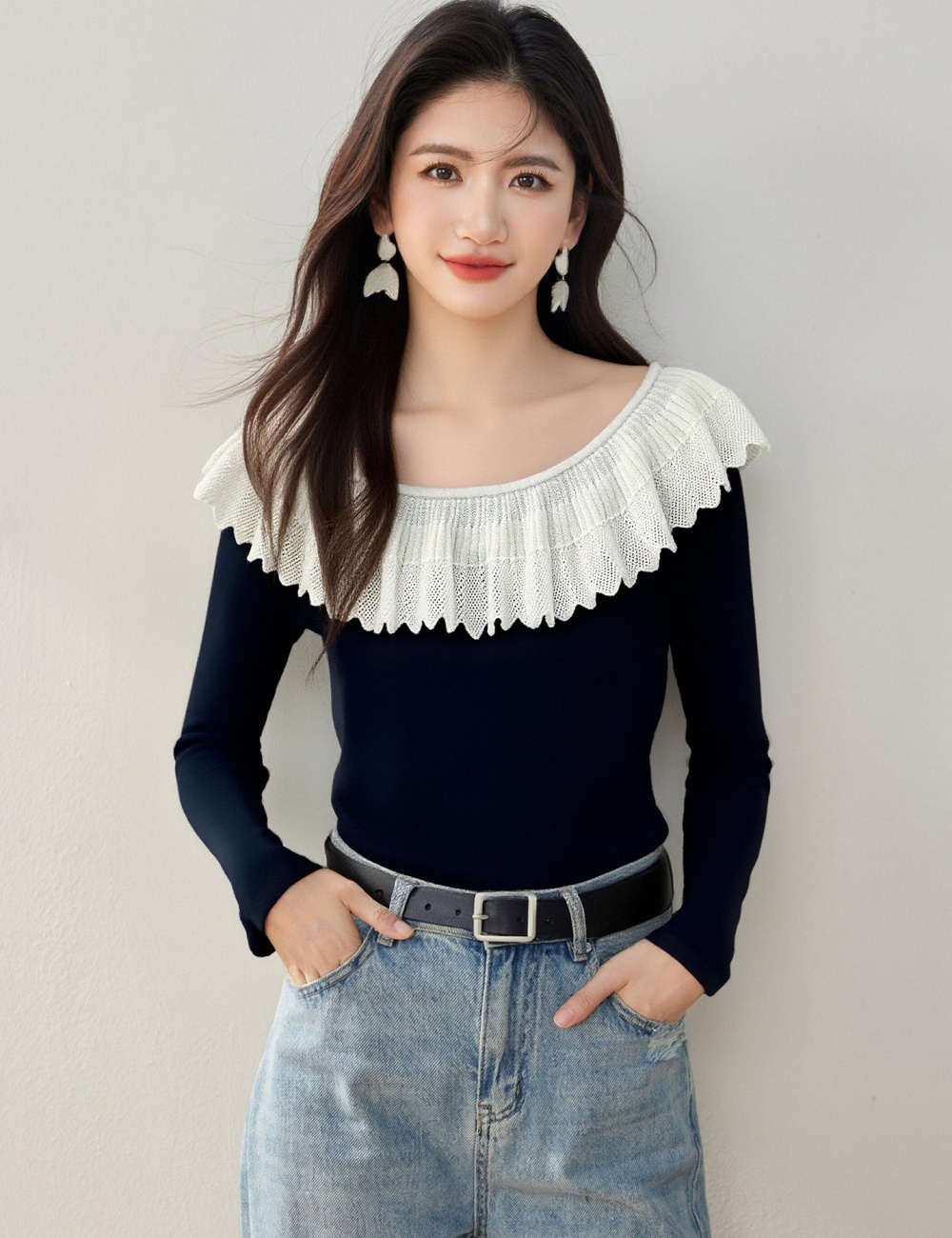 Autumn slim sweater all-match tender tops for women