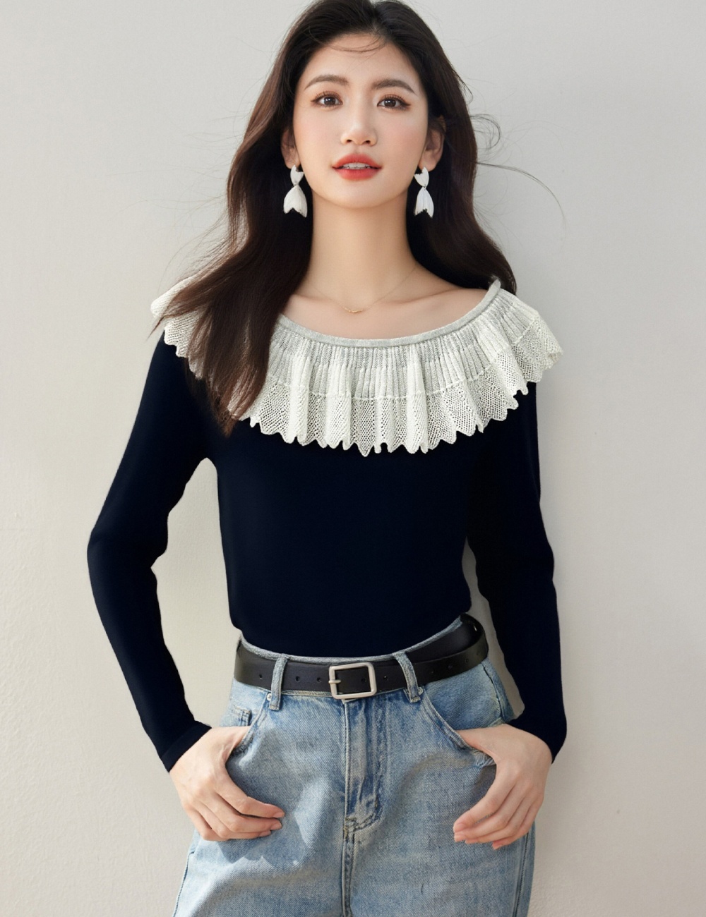 Autumn slim sweater all-match tender tops for women