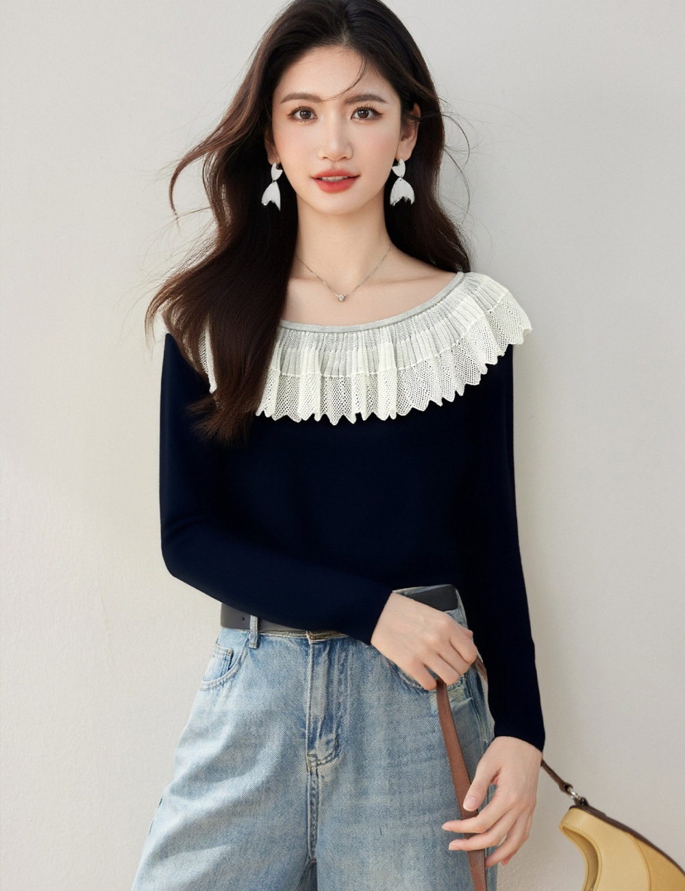 Autumn slim sweater all-match tender tops for women