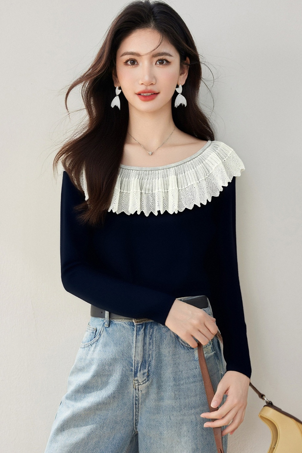 Autumn slim sweater all-match tender tops for women