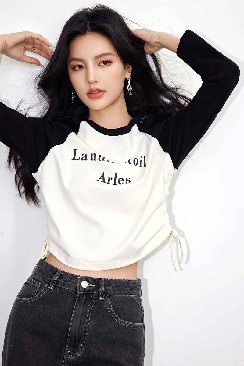 Short fashion T-shirt mixed colors slim tops for women
