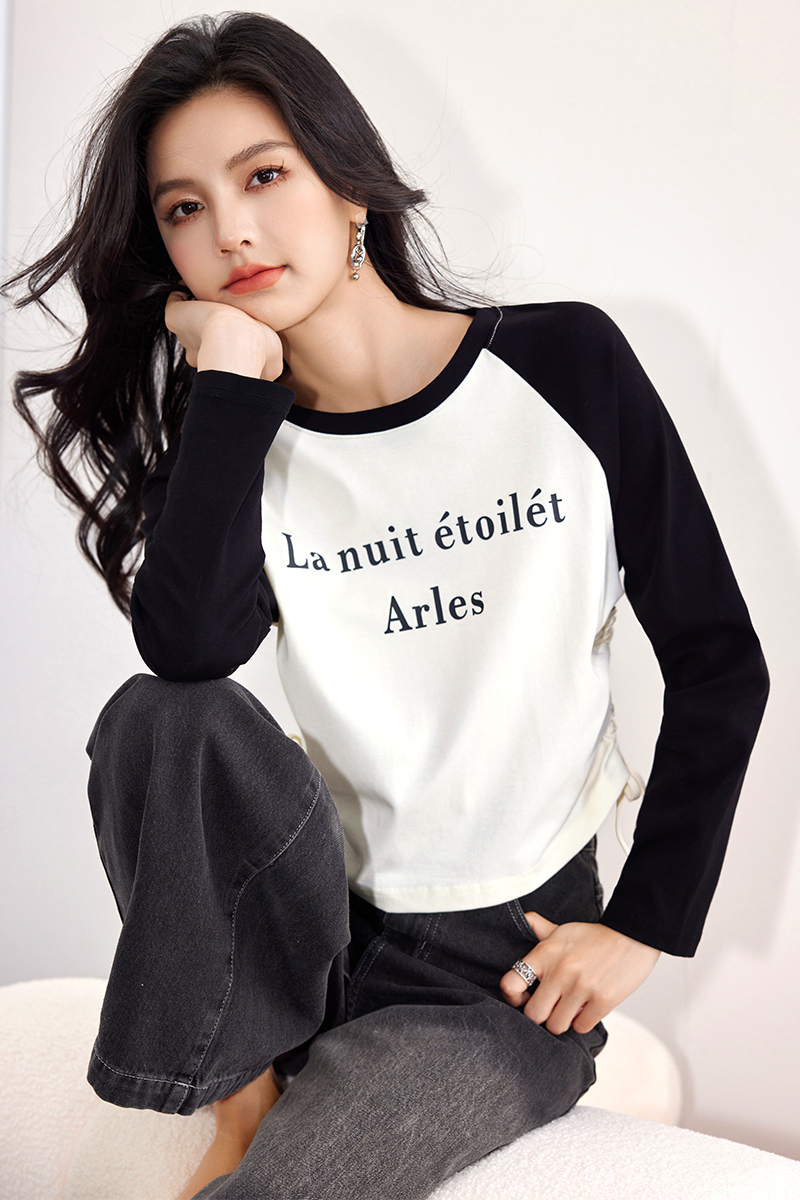 Short fashion T-shirt mixed colors slim tops for women