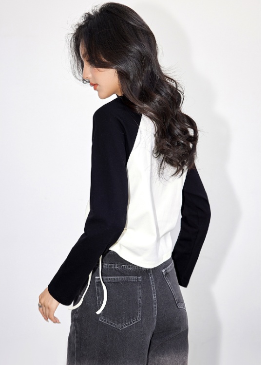 Short fashion T-shirt mixed colors slim tops for women
