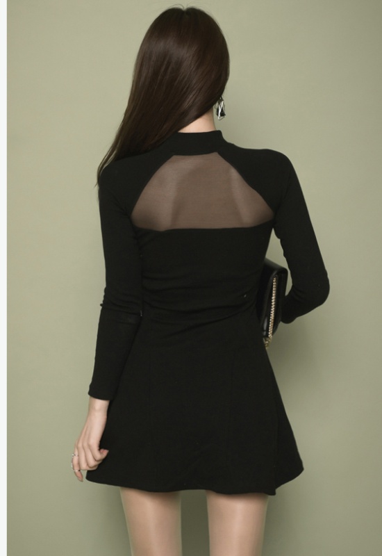 Ladies gauze dress sexy spring and autumn T-back