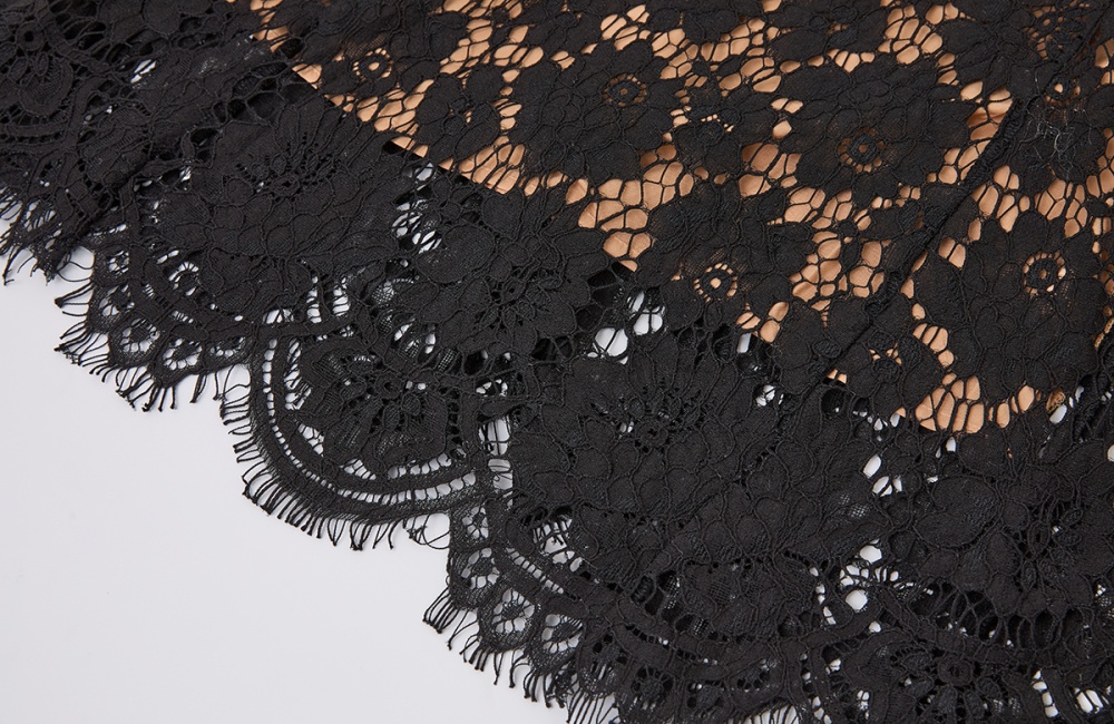 Lace package hip girl high waist bow short sleeve sexy dress
