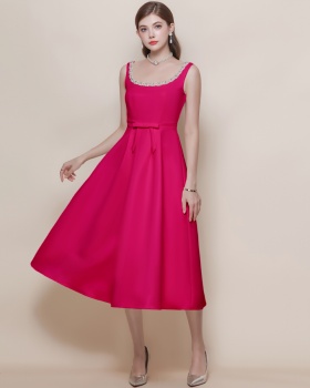 Elegant France style pinched waist sling dress