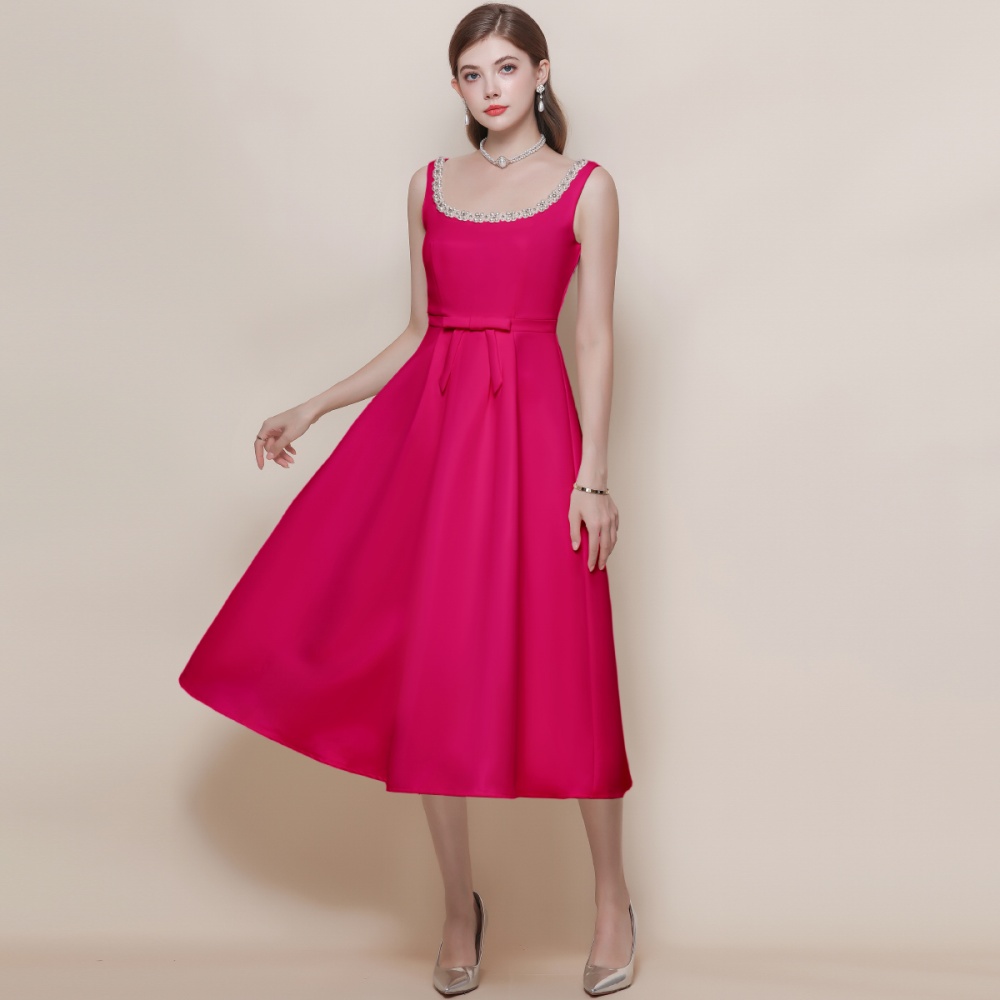 Elegant France style pinched waist sling dress