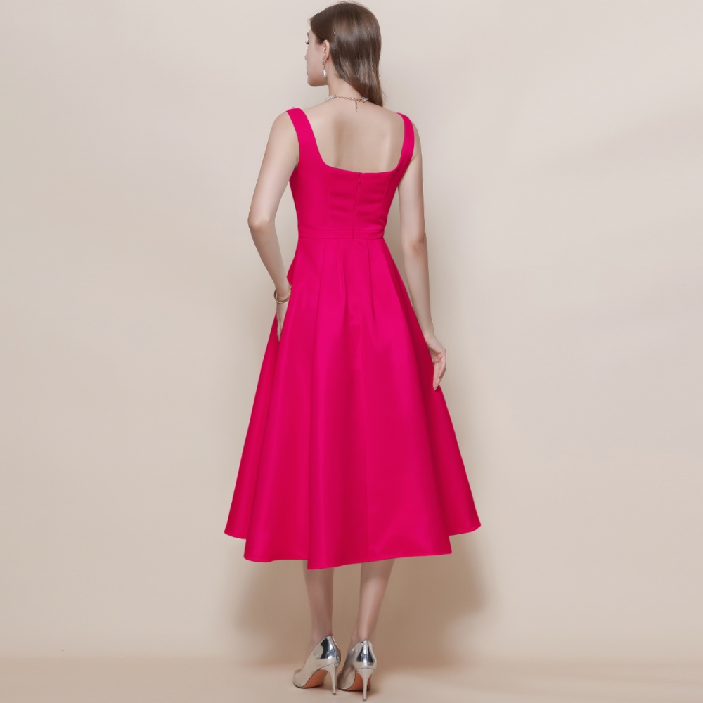 Elegant France style pinched waist sling dress
