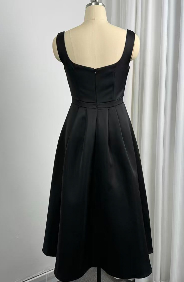 Temperament elegant pinched waist sling dress