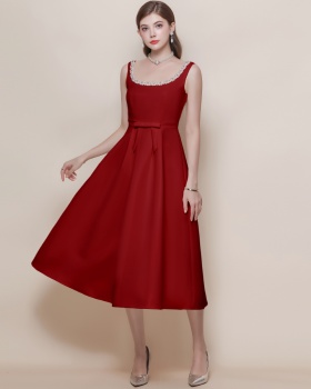 France style elegant handmade diamond sling dress