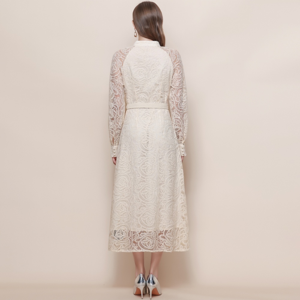 Cstand collar dress long sleeve long dress for women