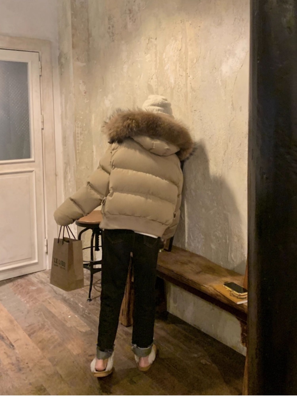 Winter bread clothing large fur collar down coat for women