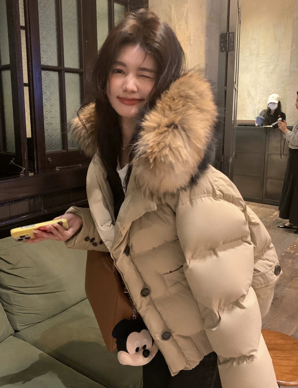 Winter bread clothing large fur collar down coat for women