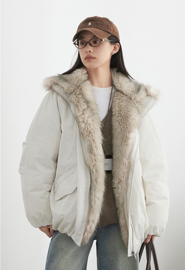 Cotton couples down fur coat bud splice coat