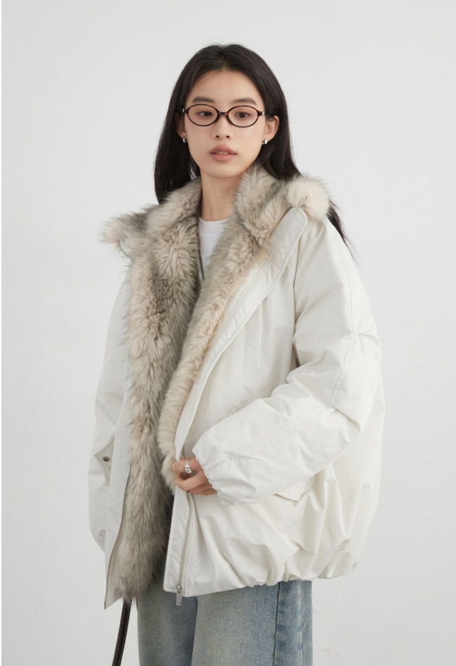Cotton couples down fur coat bud splice coat