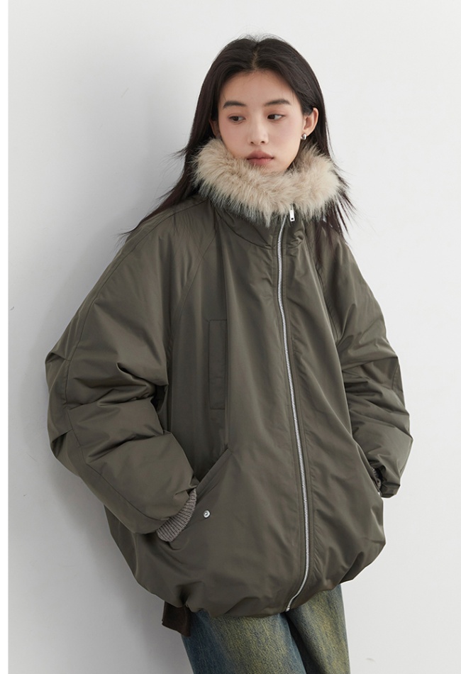 Cotton couples down fur coat bud splice coat