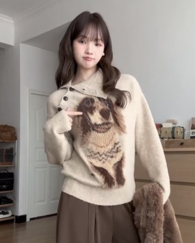 Retro loose pullover autumn wears outside sweater