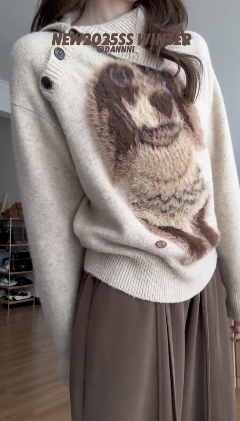 Retro loose pullover autumn wears outside sweater