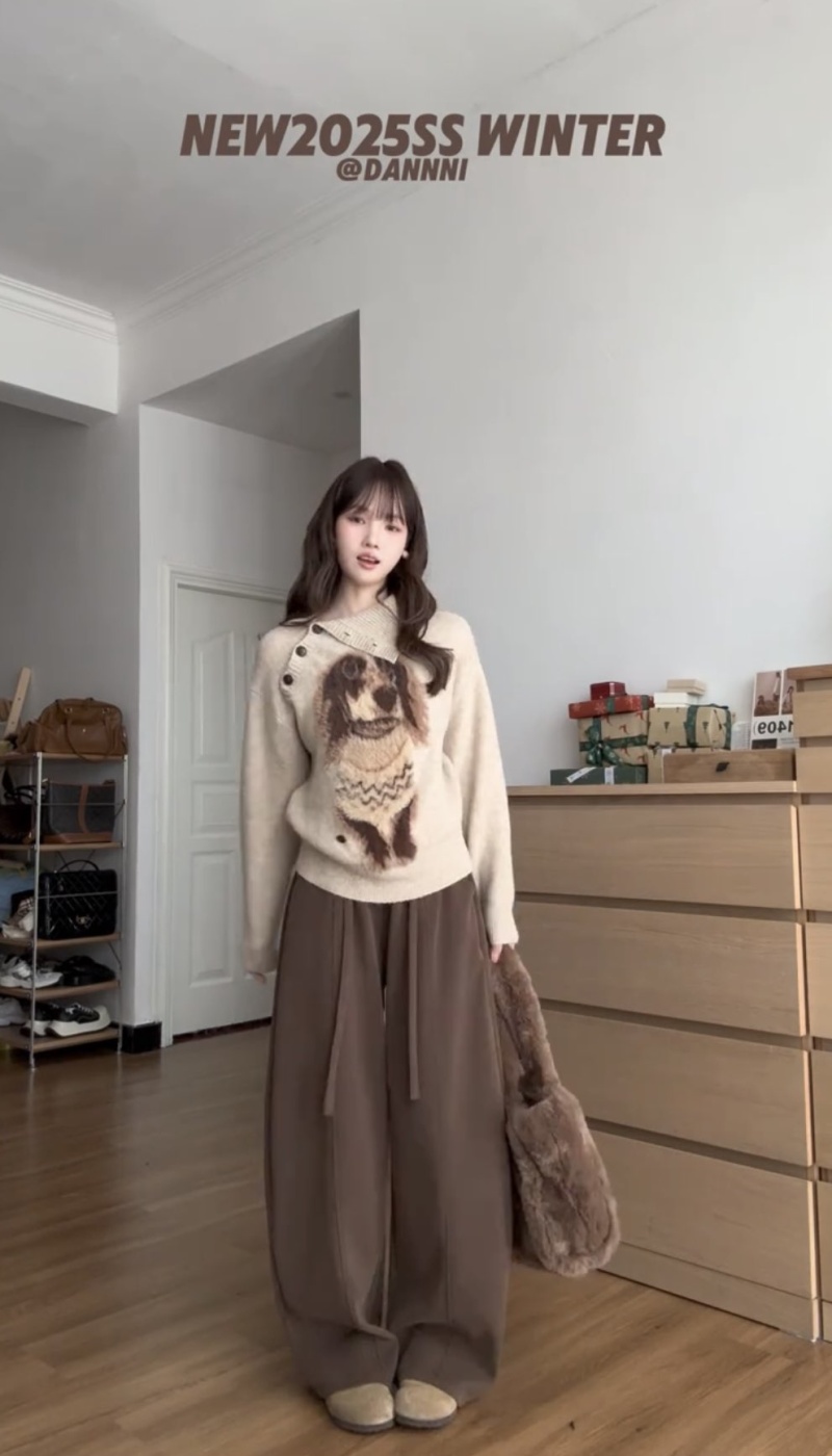 Retro loose pullover autumn wears outside sweater