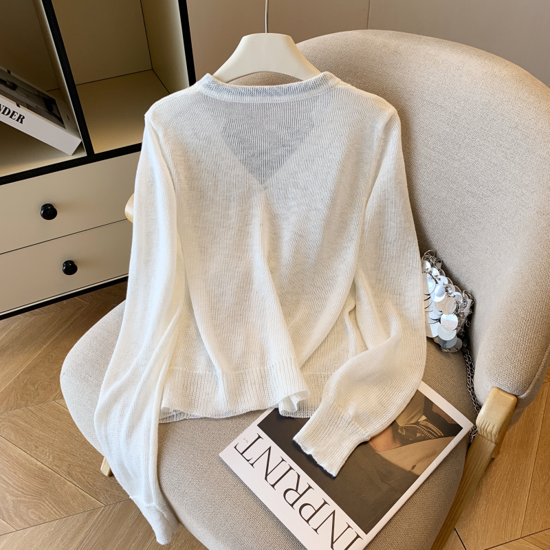 V-neck temperament scarves all-match T-shirt for women